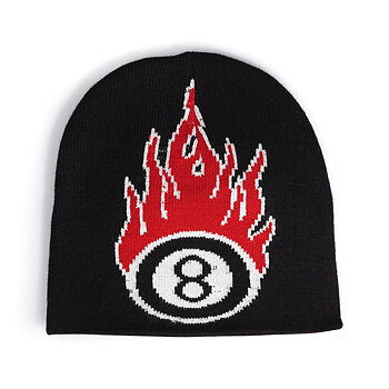 MÖSSA "BEANIE" MED FLAMMOR OCH EN ÅTTA