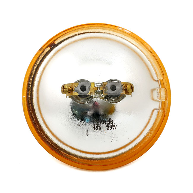 LAMPINSATS 4 1/2" FÖR HARLEY POSITIONS LJUS, RÄFFLAT GULT GLAS - 2