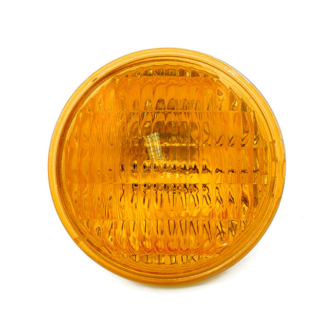 LAMPINSATS 4 1/2" FÖR HARLEY POSITIONS LJUS, RÄFFLAT GULT GLAS