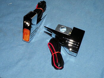 Chrome Swingarm Mounted Lights&nbsp;&nbsp;Fits: 1973-1986 4-Speed FX & FL & Sportsters 1979 