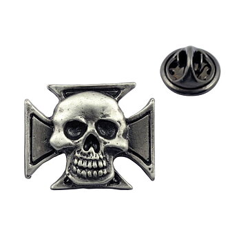 DÖDSKALLE / MALTESE KORS EMBLEM I METALL