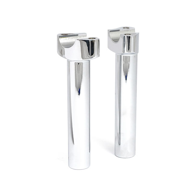 RISERS 6" HÖGA KROMADE FÖR 1" STYRE, BULTAR MEDFÖLJER. ANVÄNDES IHOP MED HD:s ORIGINAL ÖVERFALL