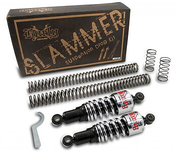 SÄNKNINGSSATS FRAM/BAK 10,5" HD FXD DYNA 1991-05, BURLY SLAMMERKIT 