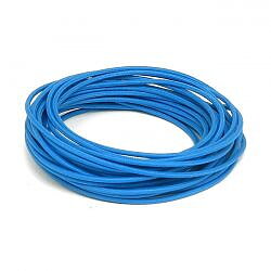 KABEL "CLASSIC" MED OMSPUNNEN BLÅ TEXTIL, 3 MM.  UTVÄNDIG. 7,62 METER LÅNG.