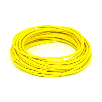 KABEL "CLASSIC" MED OMSPUNNEN GUL, 3 MM.  UTVÄNDIG. 7,62 METER LÅNG.
