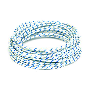 KABEL "CLASSIC" MED OMSPUNNEN BLÅ VIT / BLÅ, 3 MM.  UTVÄNDIG. 7,62 METER LÅNG.