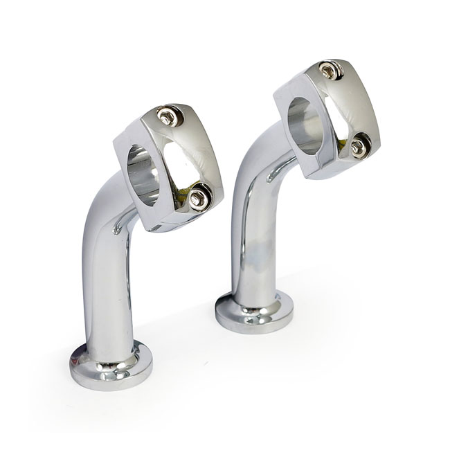 RISERS KROMADE 5" HÖGA, 2" PULLBACK, FÖR 1" STYREN, ELLER FÖR 22 MM. STYREN MED MELLANLÄGG