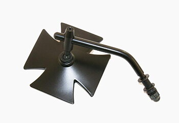 BACKSPEGEL MALTESEKORS UTAN KLAMMER, SVART PULVERLACK,12 CM ARM MED 5/16" UNF GÄNGA