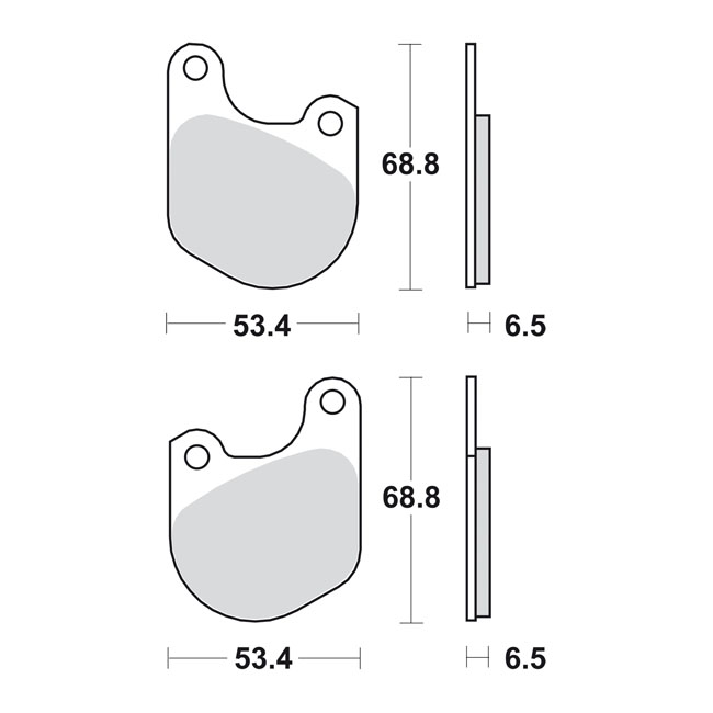 BROMSBELÄGG FRAM HD FX 1977-83, XL 1978-83, FXWG 1980-83. SATSEN INNEHÅLLER 2 BELÄGG - 2