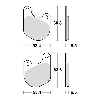 BROMSBELÄGG FRAM HD FX 1977-83, XL 1978-83, FXWG 1980-83. SATSEN INNEHÅLLER 2 BELÄGG