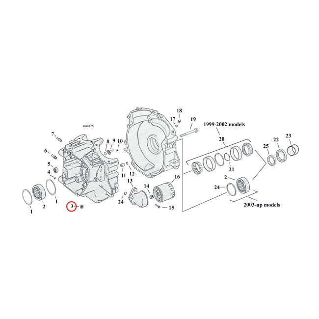 PLUGG VEVHUS / VÄXELLÅDA HD TWIN CAM  1999-17, SOFTAIL 2018 - 2
