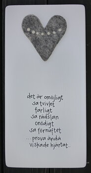 Det är omöjligt sa tvivlet farligt sa rädslan onödigt sa förnuftet ...prova ändå viskade hjärtat