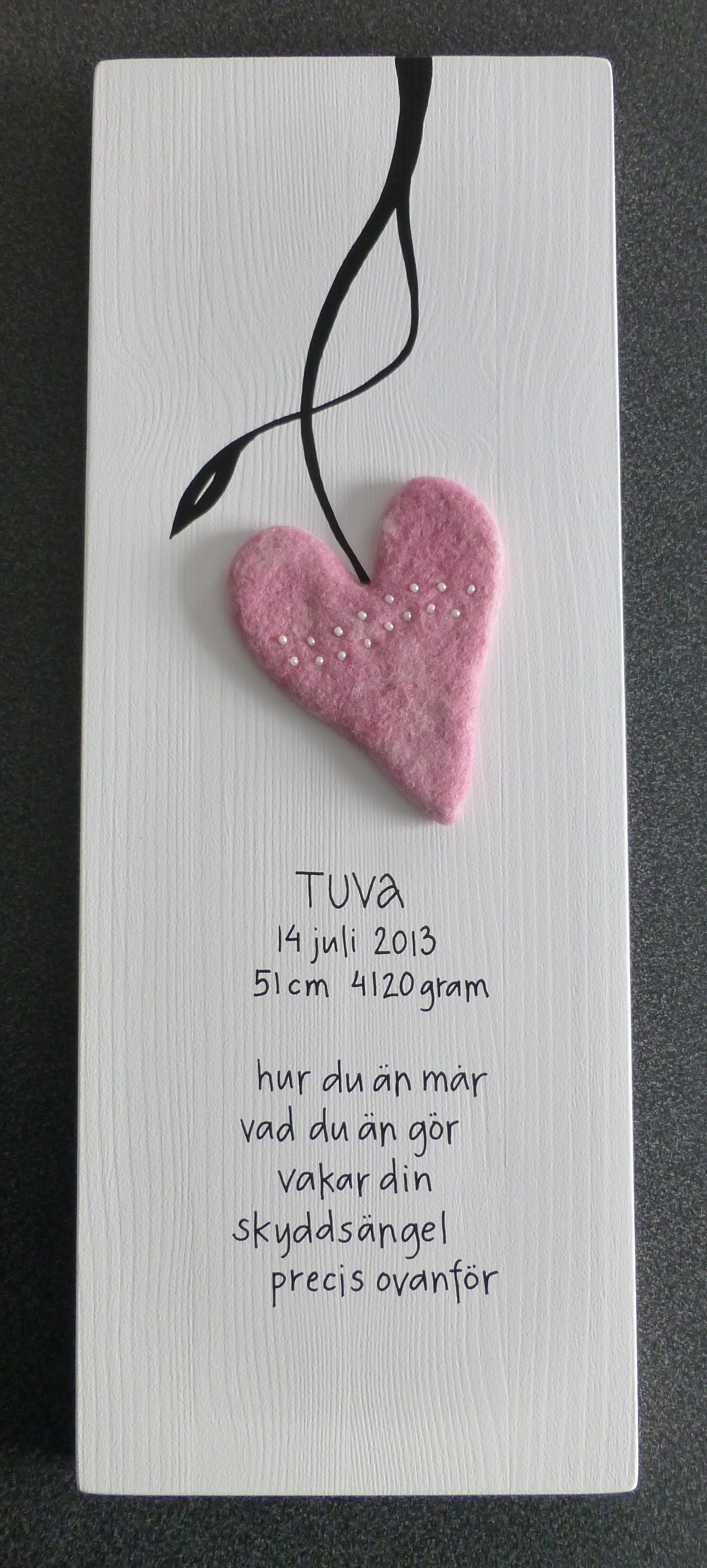 Doptavla / födelsetavla personlig beställning