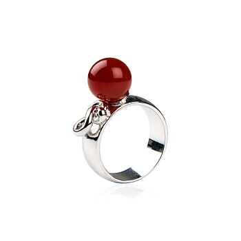 Red Agate Knot Ring