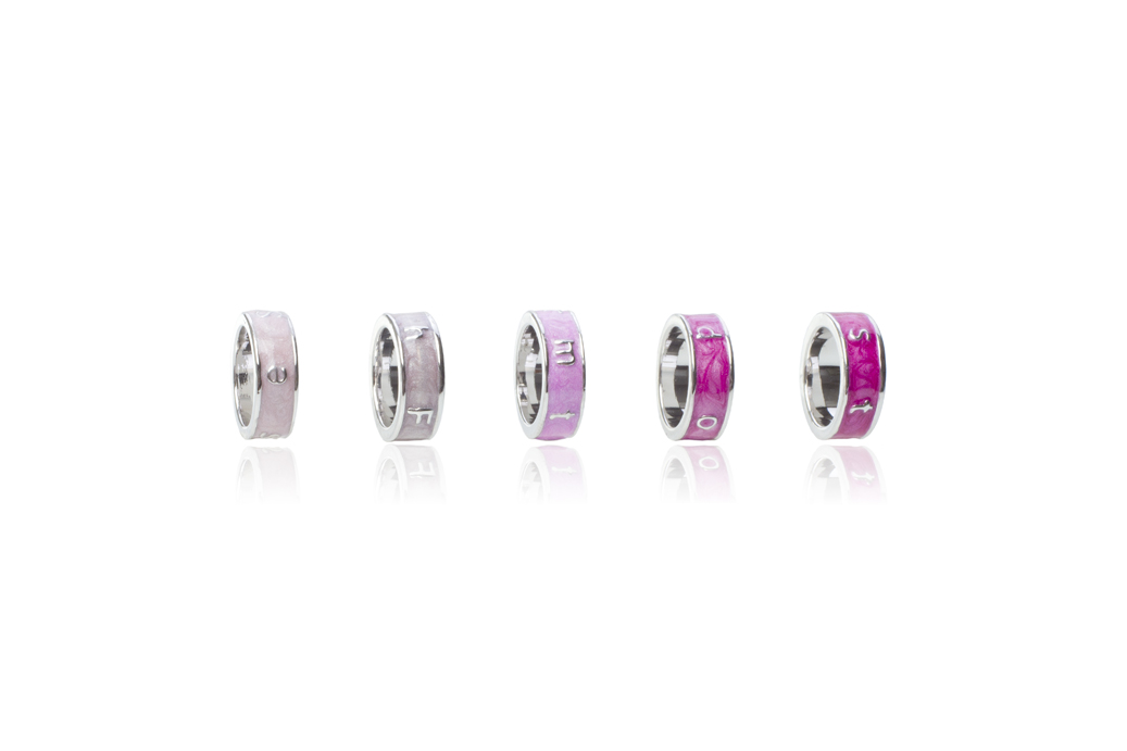 Pink Ribbon Pendant Rings S