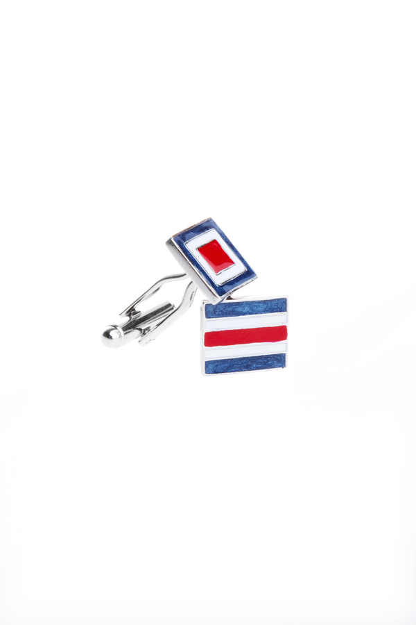 Maritime Flag Cufflinks Red/Blue/White