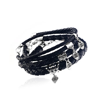 Leather Braided Bracelet 20 cm