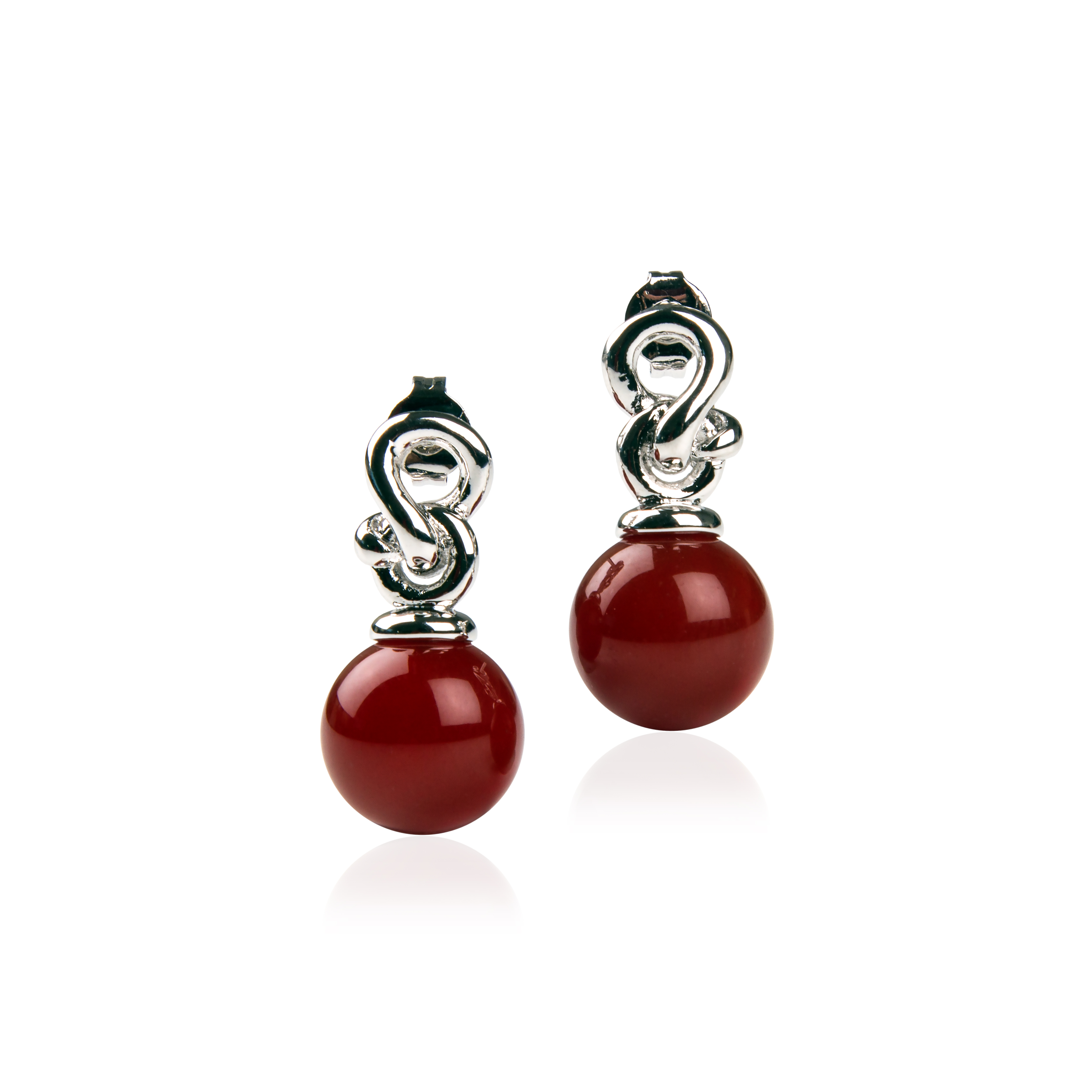 Red Agate Knot Earpieces