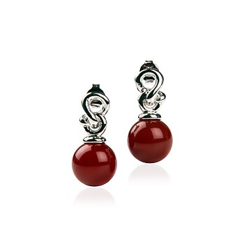 Red Agate Knot Earpieces