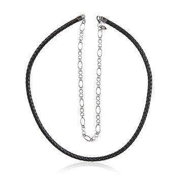 Leather / Silver Chain 