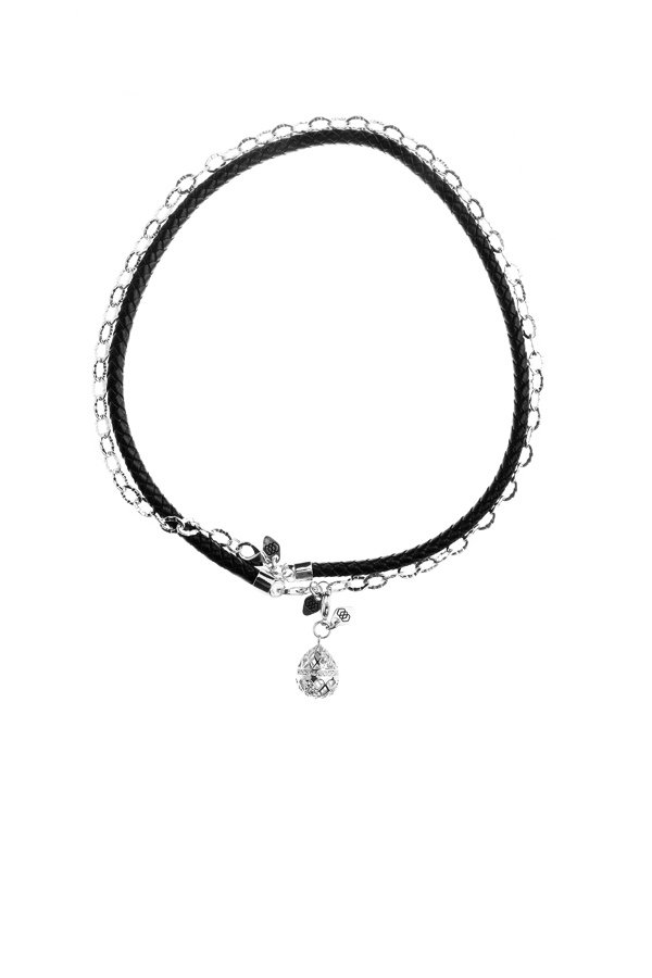 Leather / Silver Chain  - 2