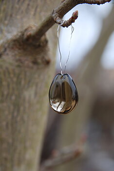 Glasdroppe grå 20 mm