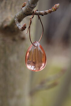 Glasdroppe ljus mauve 20 mm