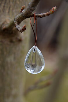 Glasdroppe ofärgad 20 mm