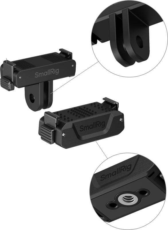 SmallRig 5918 Bidirectional QR Folding Adapter Support with 2-Prong Mount and 1/4"-20 Threaded hole - 5
