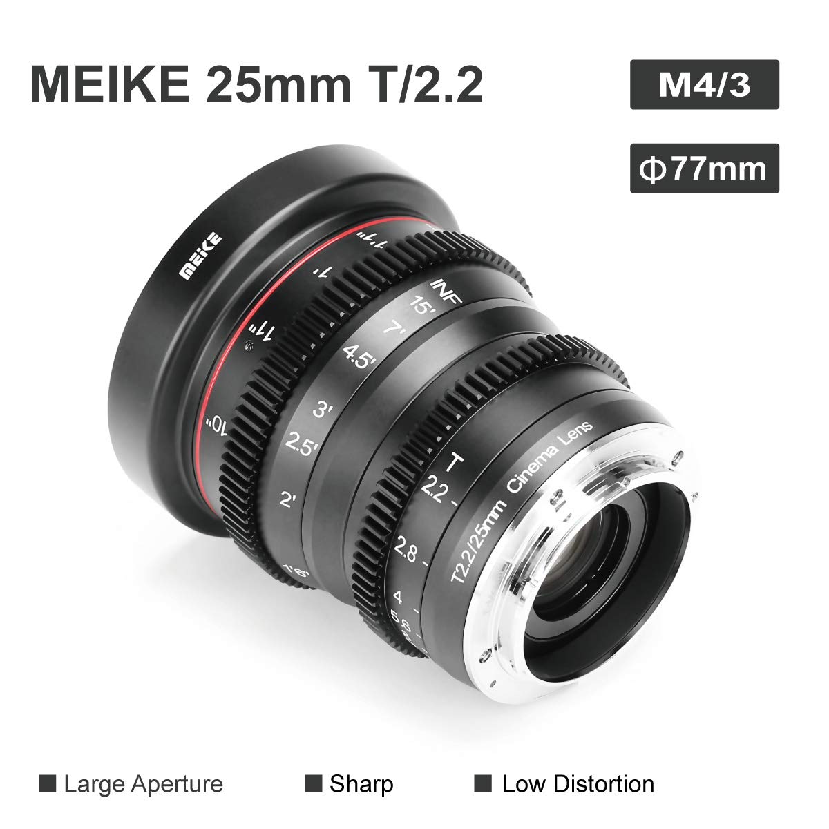 MEIKE 12mm T2.2 Manual Focus Cinema Prime Lins (MFT Mount) – för filmskapare - 4