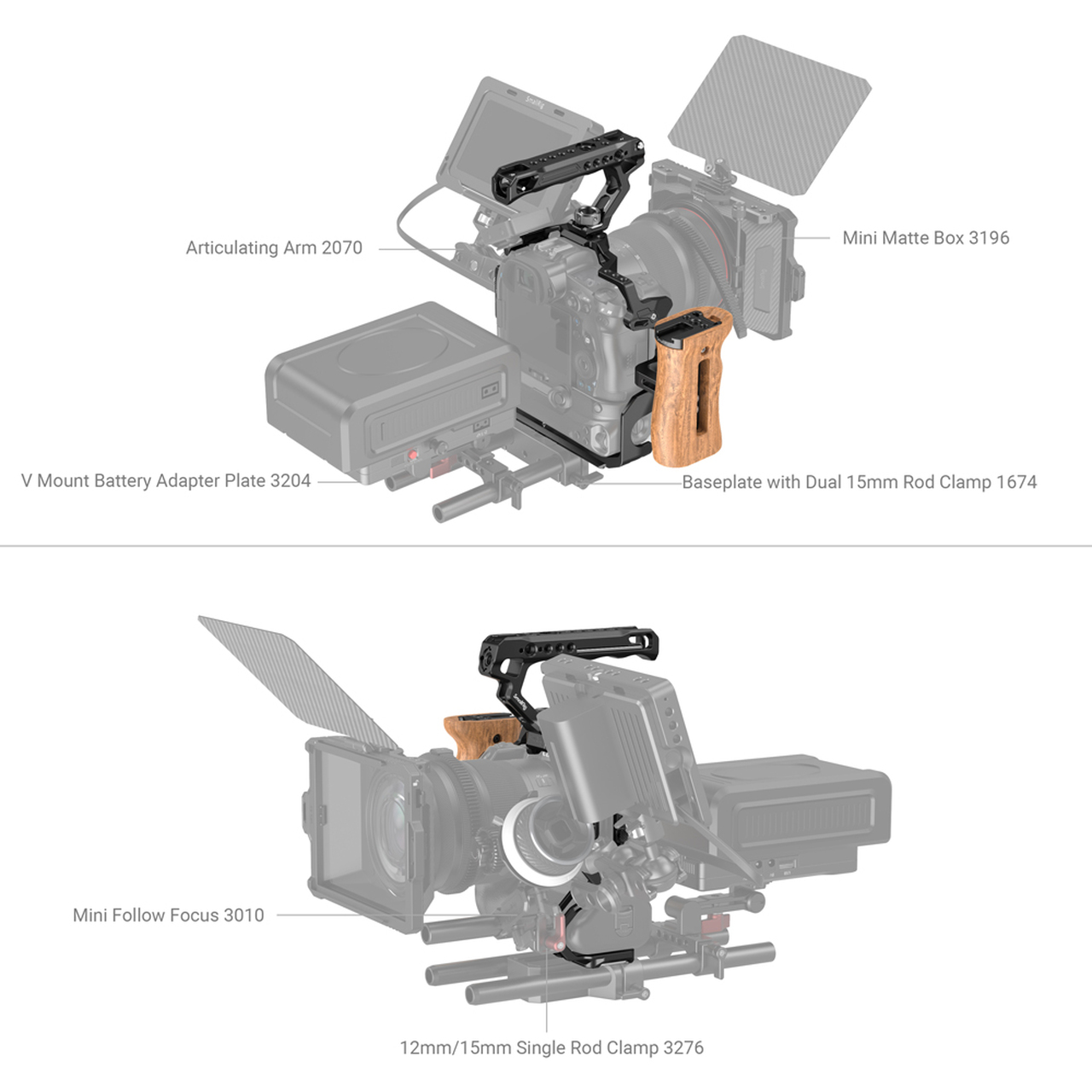 SmallRig Basic Kit for EOS R5 & R5 C &R6 with BG-R10 Battery Grip 3707 - 8