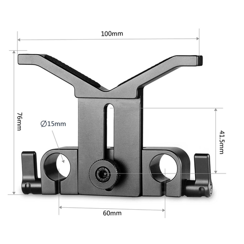 SmallRig Long Lens Support Med  Dual 15mm Rod Clamp 1087 – för filmskapare - 3