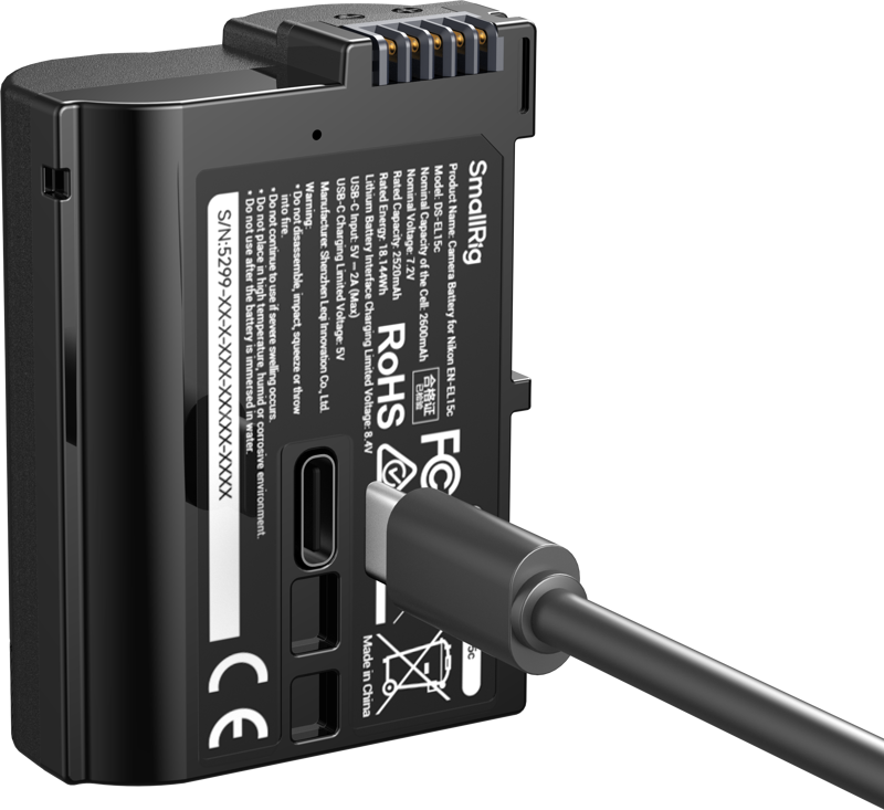 SmallRig 5299 USB-C Camera Battery with Power Display for Nikon EN-EL15c - 5