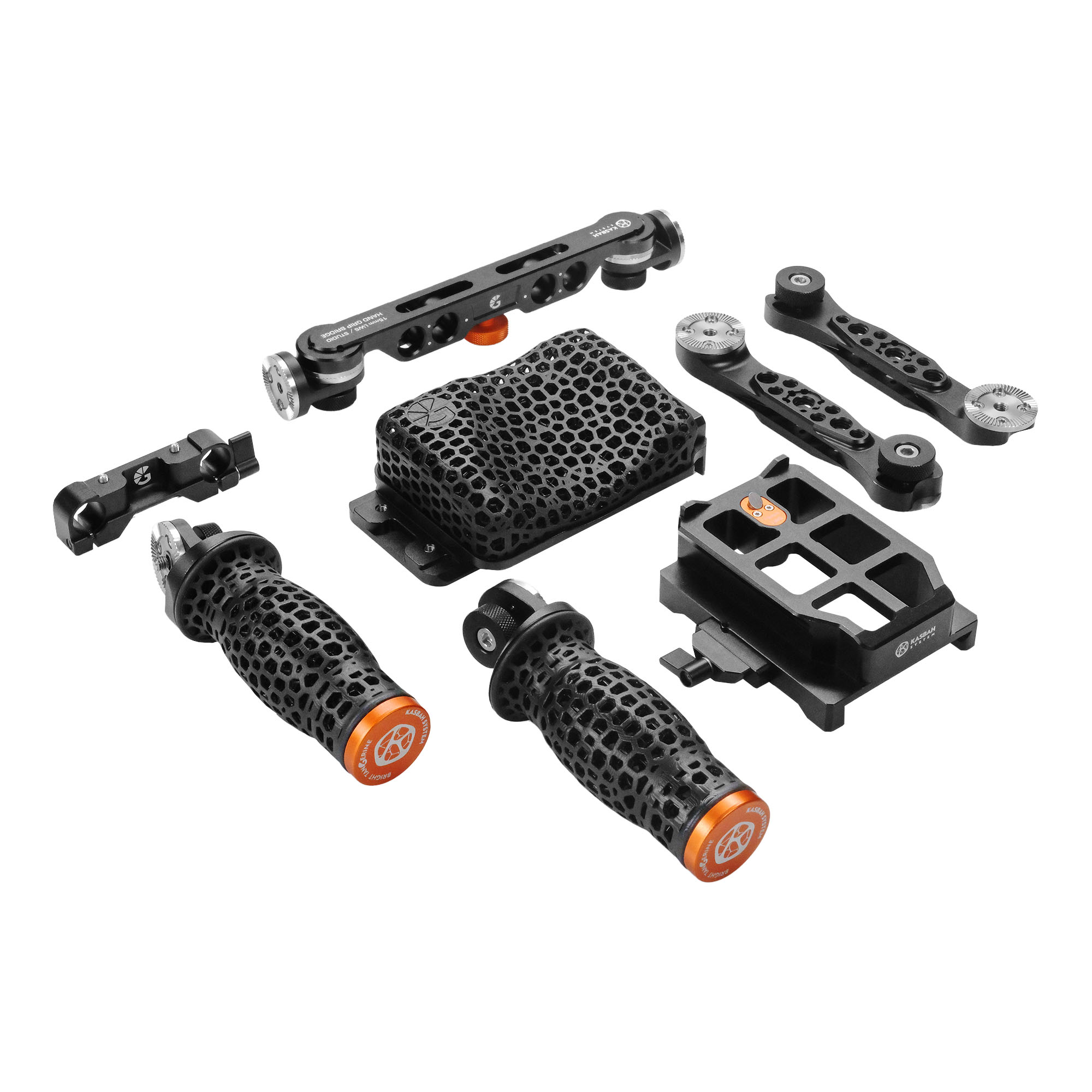 Bright Tangerine KASBAH Shoulder Pad + 15mm LWS/Studio Handle Kit - 2
