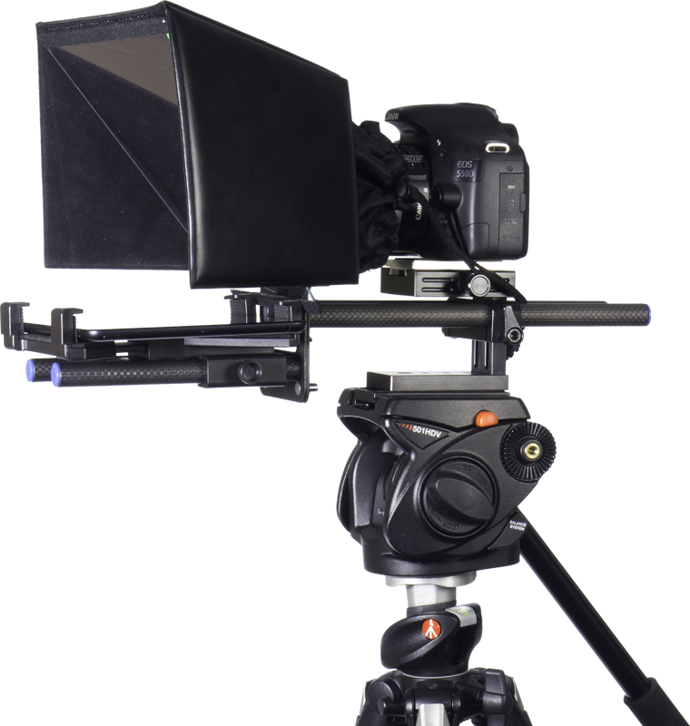 Datavideo TP-500 DSLR prompter w 15mm rail w/o remote - 4