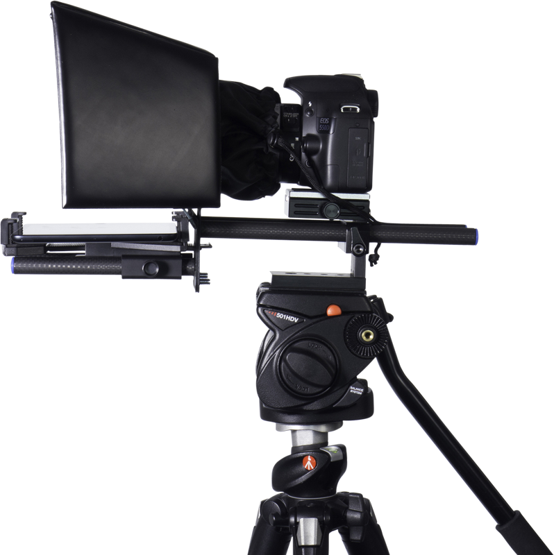 Datavideo TP-500 DSLR prompter w 15mm rail w/o remote - 5