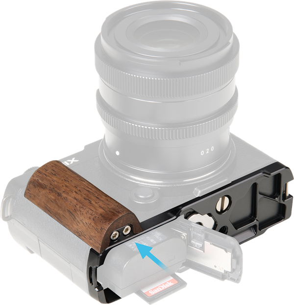 SmallRig 5945 L-Shaped Mount Plate with Wooden Handle for Panasonic S9 - 5