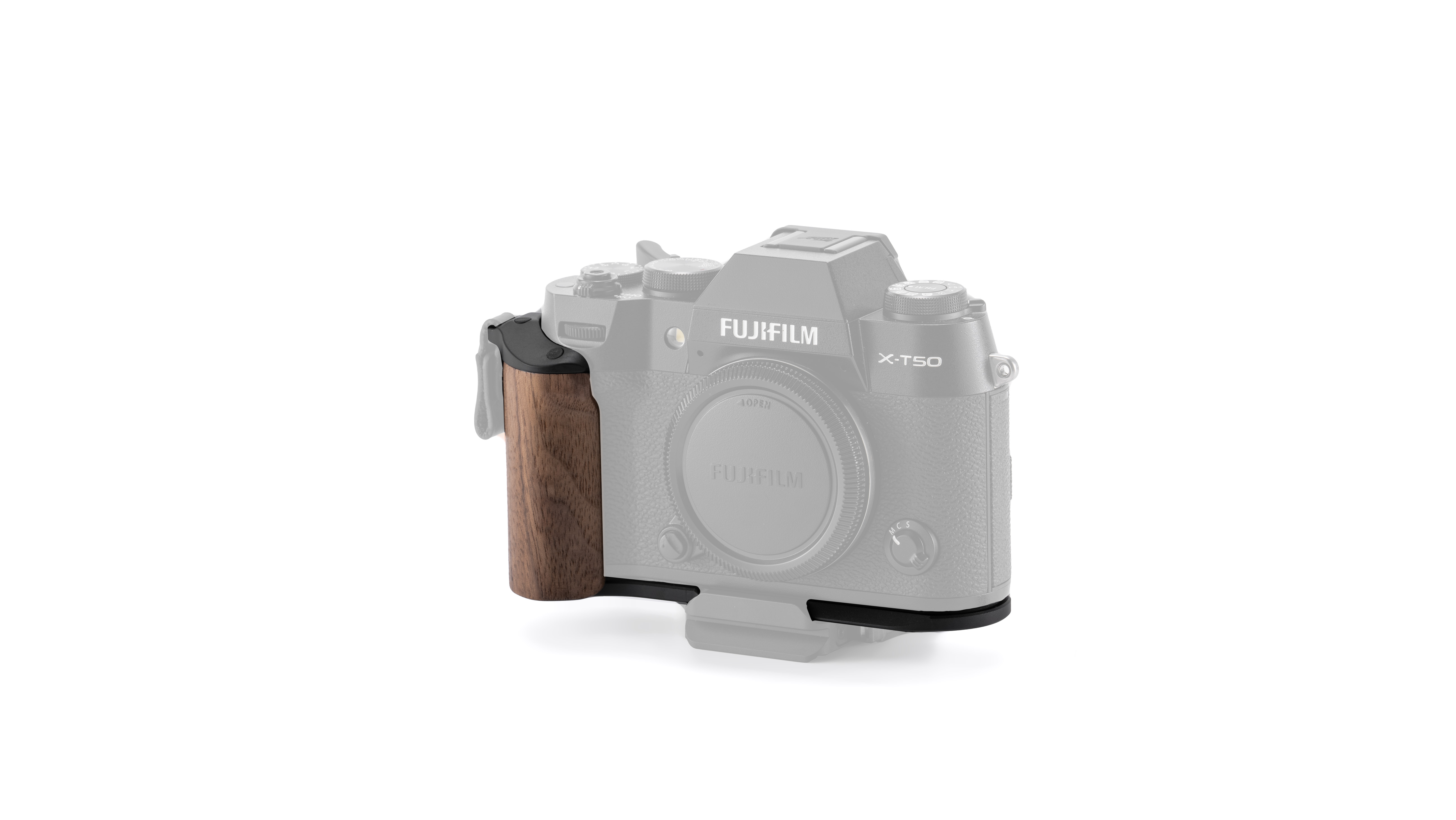 Tilta Mounting Baseplate with Wooden Grip for Fujifilm X-T50 - Black - 2