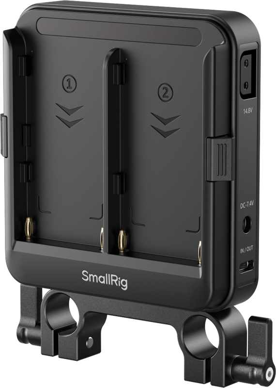 SmallRig 5537 Adapter Plate Kit for NP-F Type Batteries for 15mm LWS Rods (Supports UPS) - 2