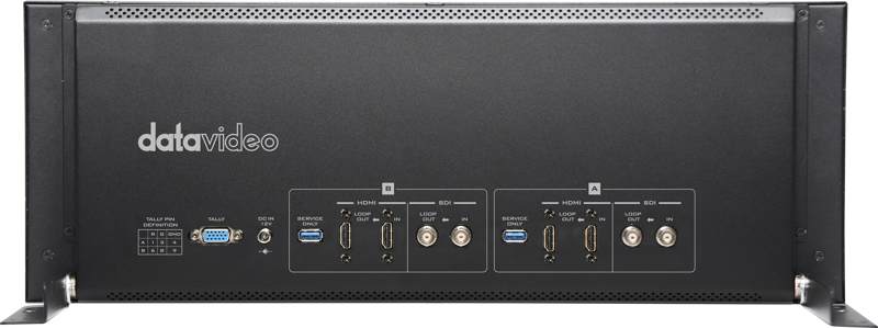Datavideo TLM-102 Dual 10.1” 4U rack mount monitors - 2