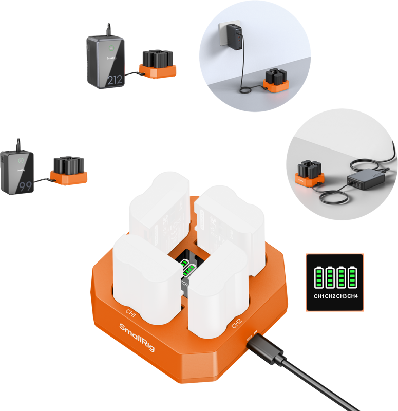 SmallRig 5747 Four-Channel Camera Battery Charger for EN-EL15c - 8