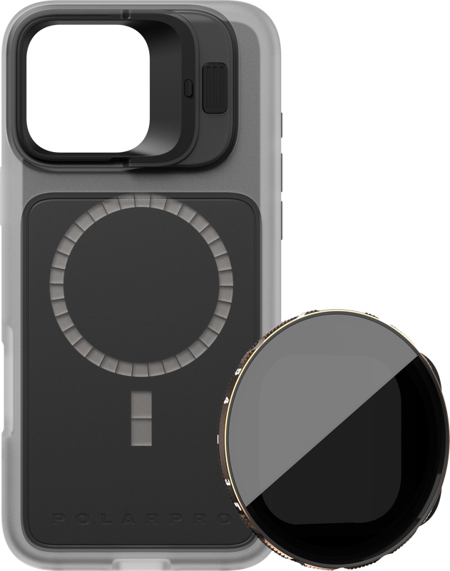 PolarPro Kit - LiteChaser iPhone 16 Pro Max Base Case Clear + VND 3-5 Filter
