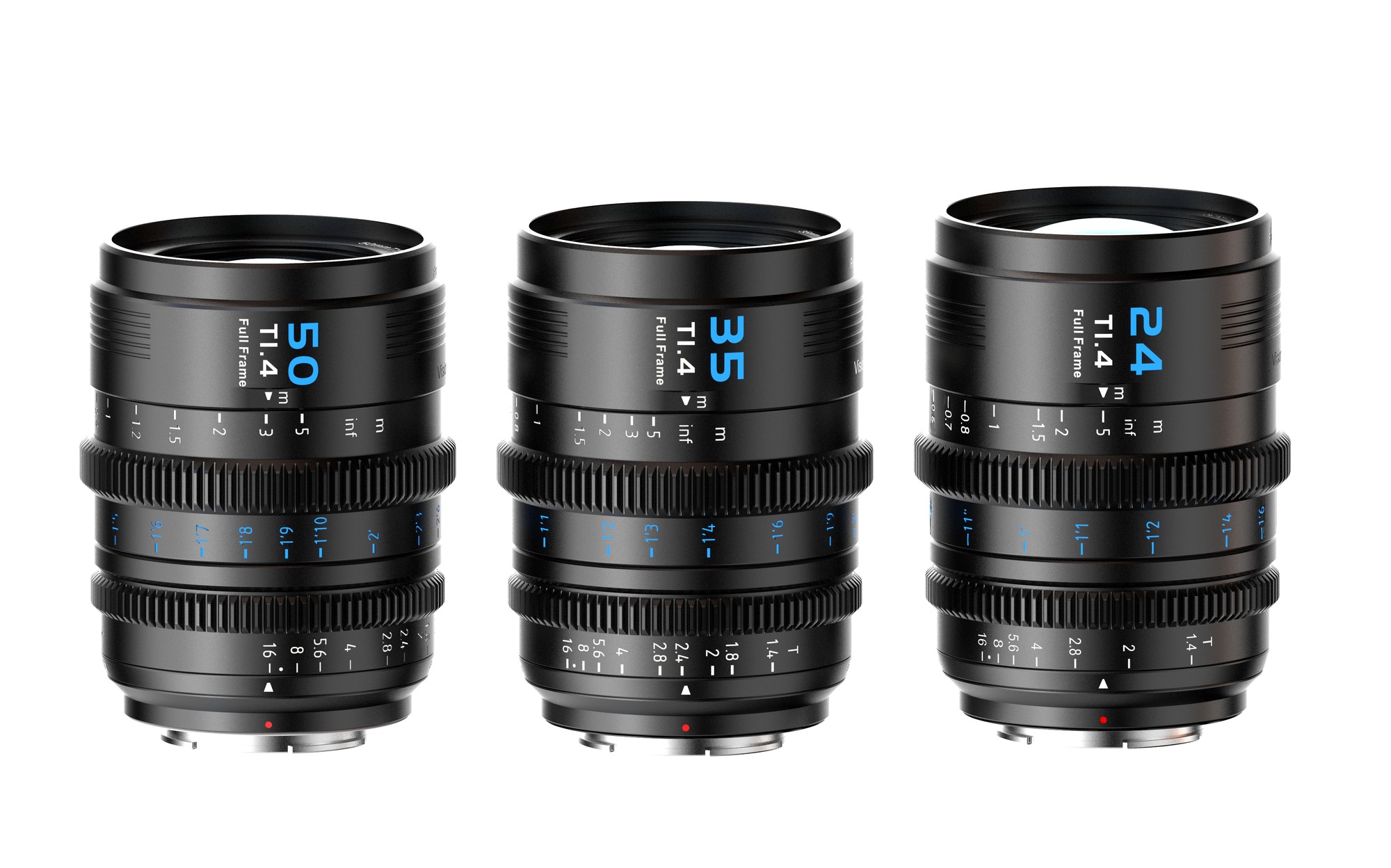 Vision Prime 1 Series T1.4 Full Frame Cine Lens Kit with 24mm/35mm/50mm (E mount, Black Color, including Z/RF/L Interchangable Mount)