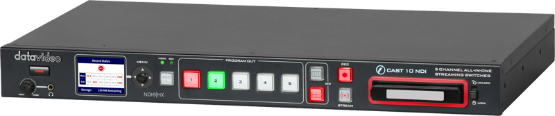 Datavideo iCast-10NDI 5 Input multiformat switcher w enc/rec