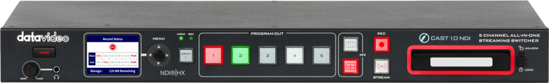 Datavideo iCast-10NDI 5 Input multiformat switcher w enc/rec - 2