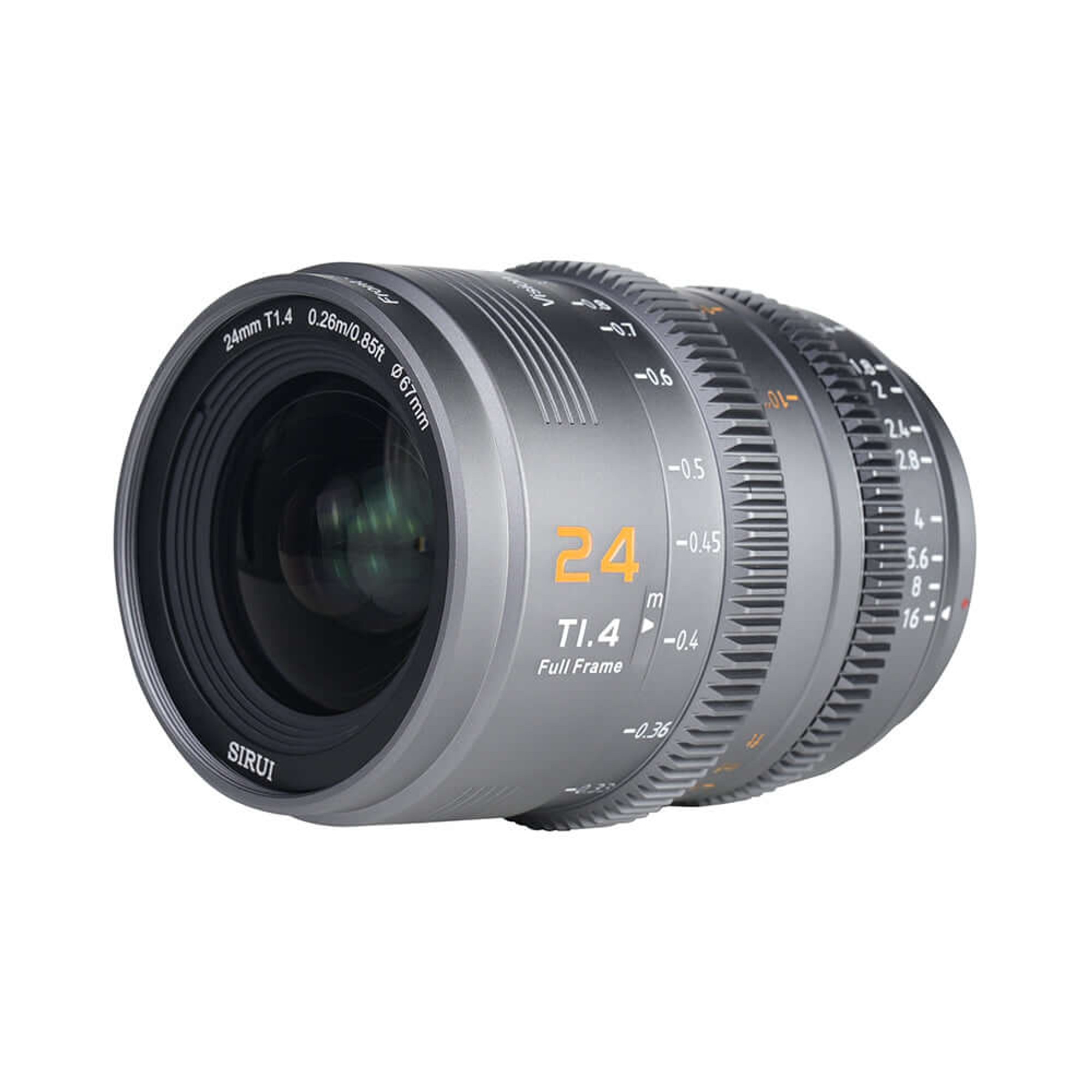 SIRUI Vision Prime 1 Series 24mm T1.4 Full Frame Cine Lens (E mount, Metal Grey Color, including Z/RF/L Interchangable Mount)