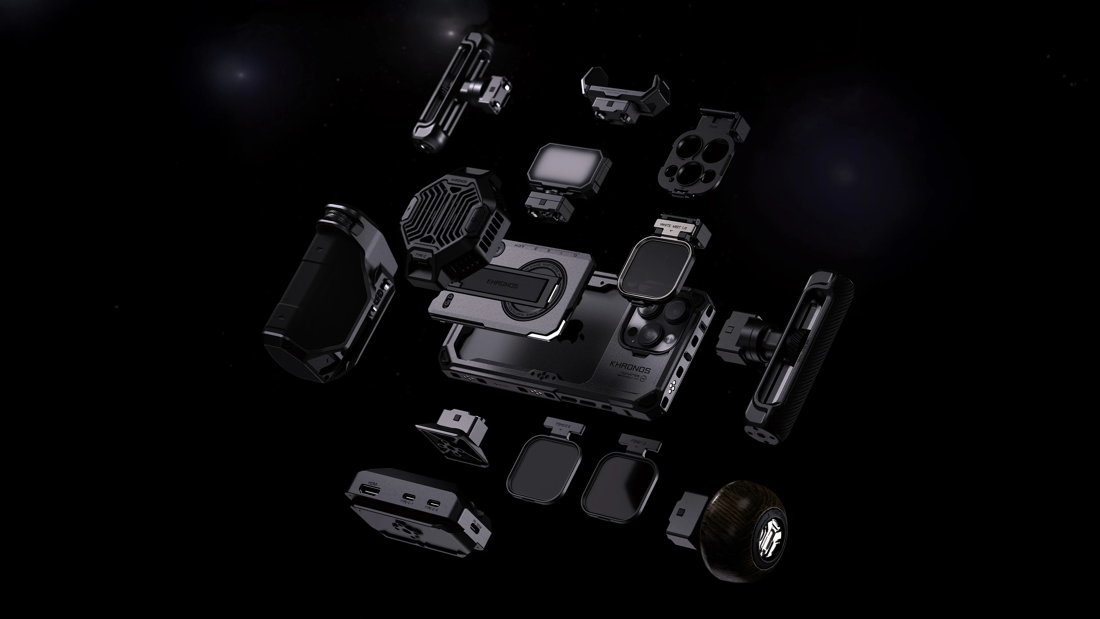Tilta Khronos iPhone 16 Pro Max Handheld Kit - Black (with Internal Batteries) - 5