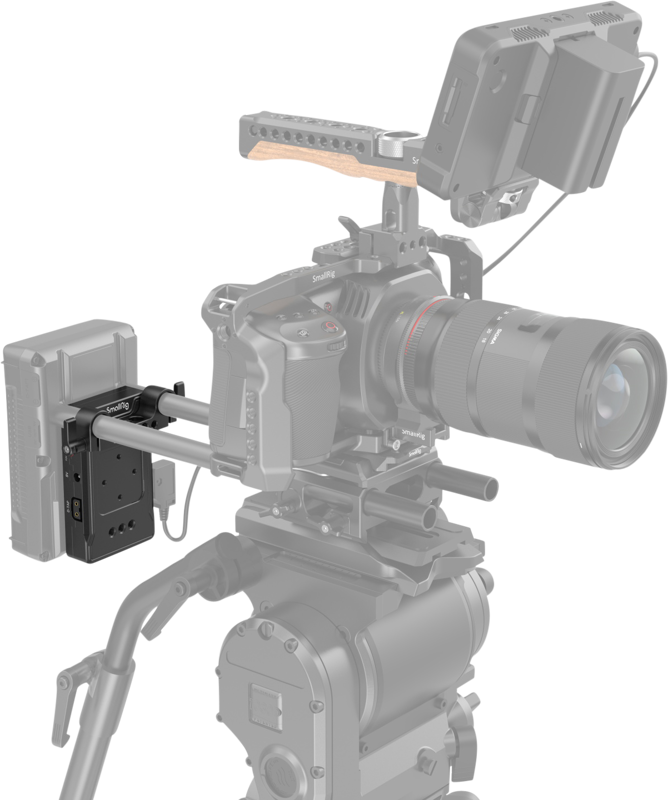 SmallRig 3498 Battery Adapter Plate V-Mount (Basic Version) with Dual Rod Clamp - 8