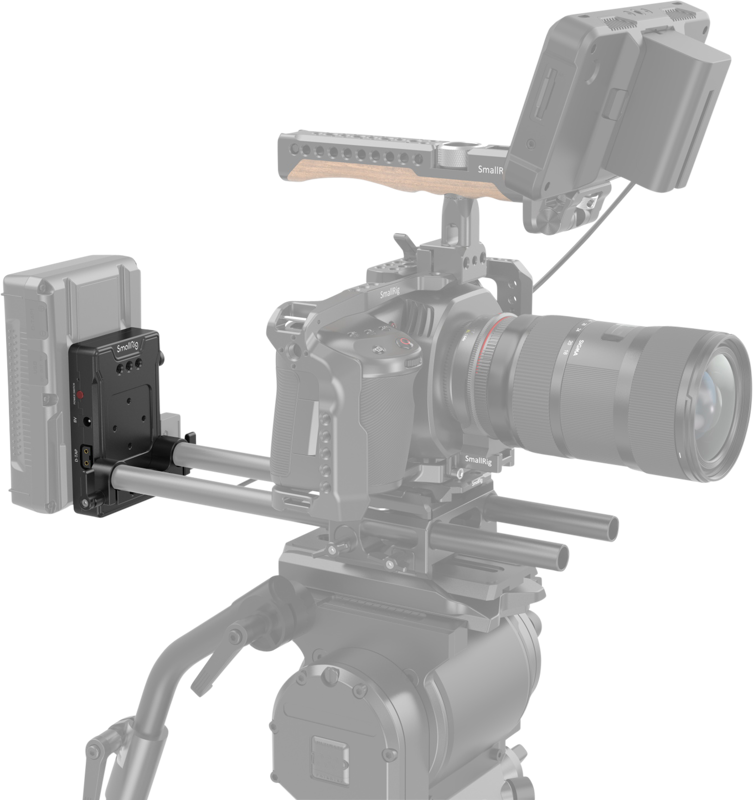 SmallRig 3498 Battery Adapter Plate V-Mount (Basic Version) with Dual Rod Clamp - 6