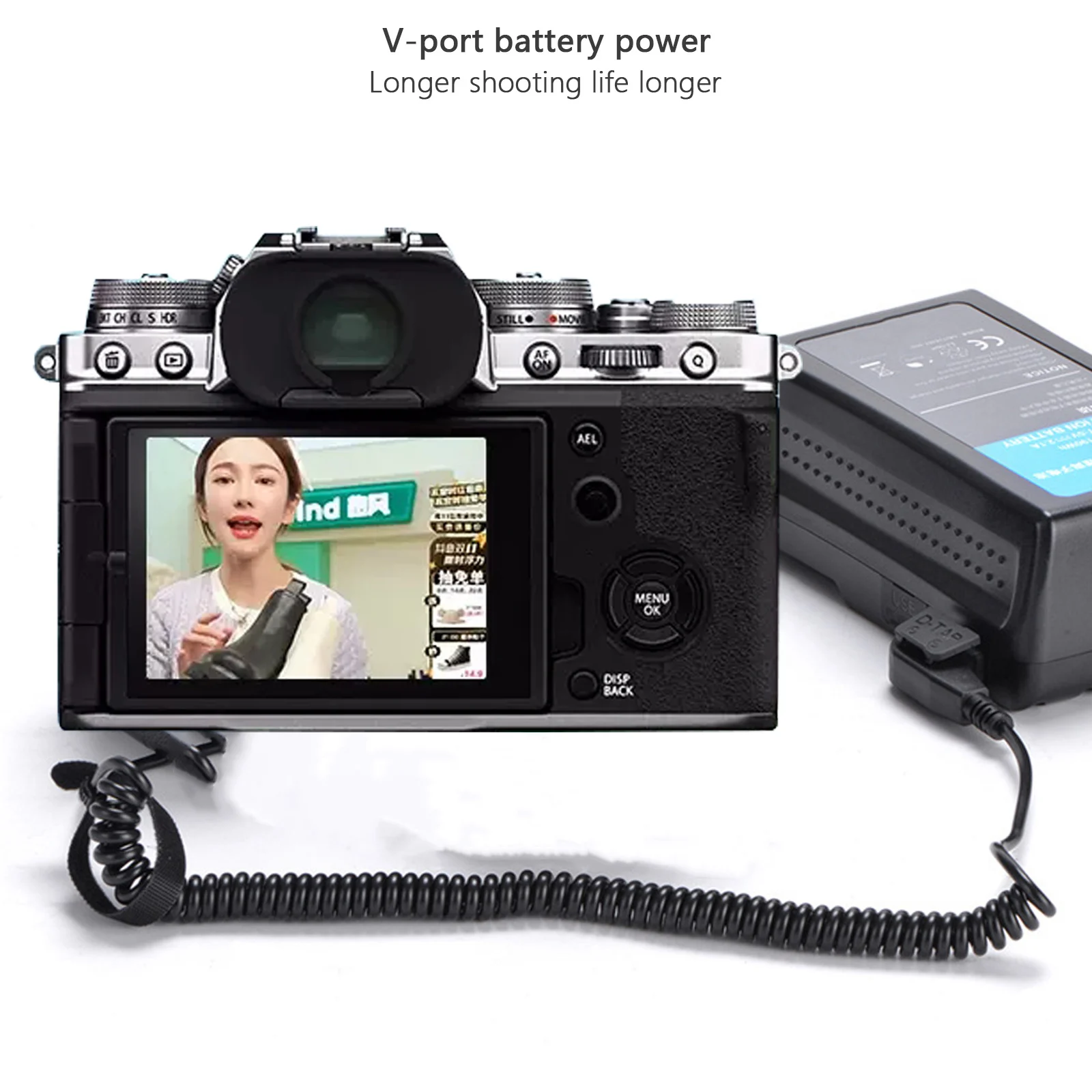 D-Tap To NP-W235 Fujifilm Dummy Battery Coiled - 5
